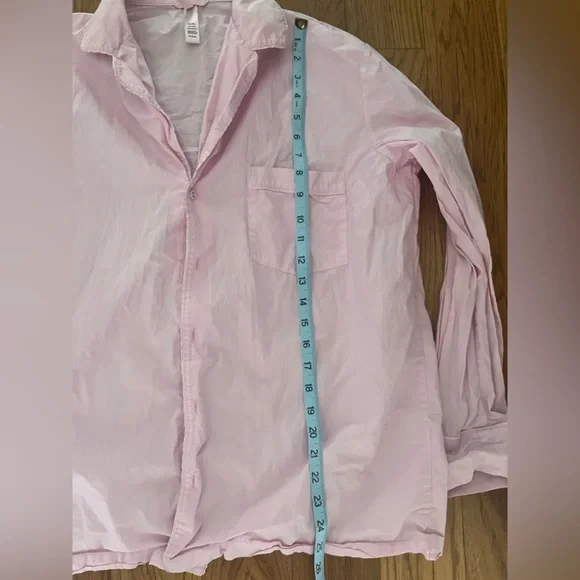 SKIMS Cotton Poplin Button Up Shirt Collared Baby Pink Oversized Sleep Size M - Picture 6 of 10